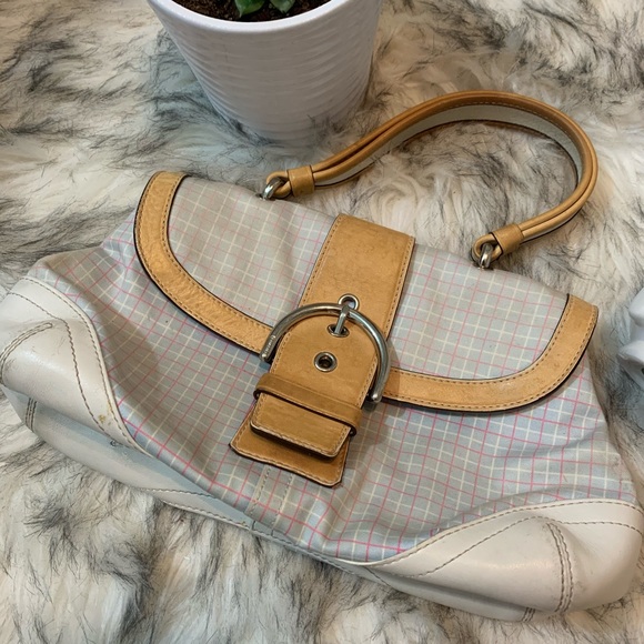 Coach Plaid Buckle Purse - Picture 2 of 8